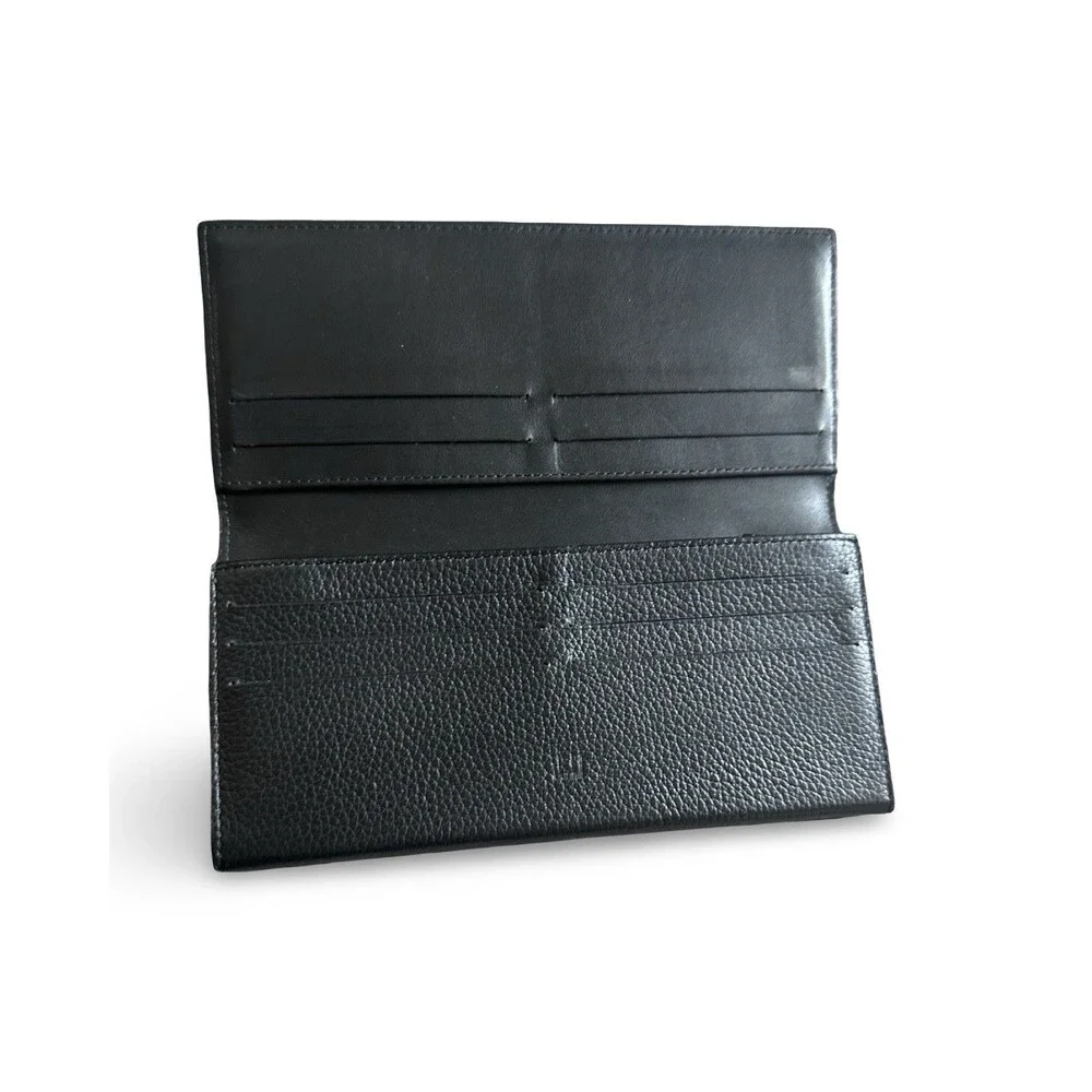 Dunhill Avorities LIKE NEW Authentic Black pebbled Wallet Silver Hardware